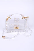 Pearl Studs Clear Stadium Bag – Stylish Event-Approved Purse